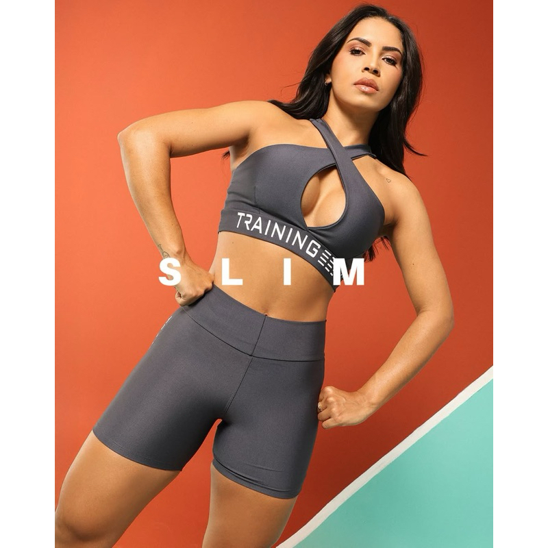 Conjunto Fitness Feminino Suplex – Top Cruzado + Short, Zero Transparência, Ideal para Academia e Treinos