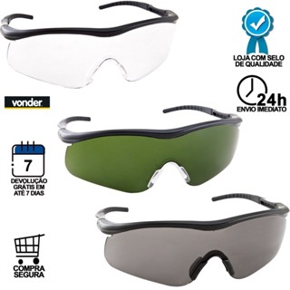 Óculos de segurança Rottweiler Fumê, Verde, Transparente VONDER em Oferta na Shopee