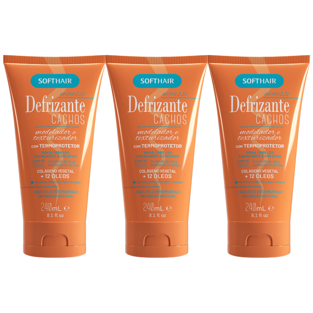Defrizante Cachos 240ml Softhair 3 Unidades em Oferta na Shopee