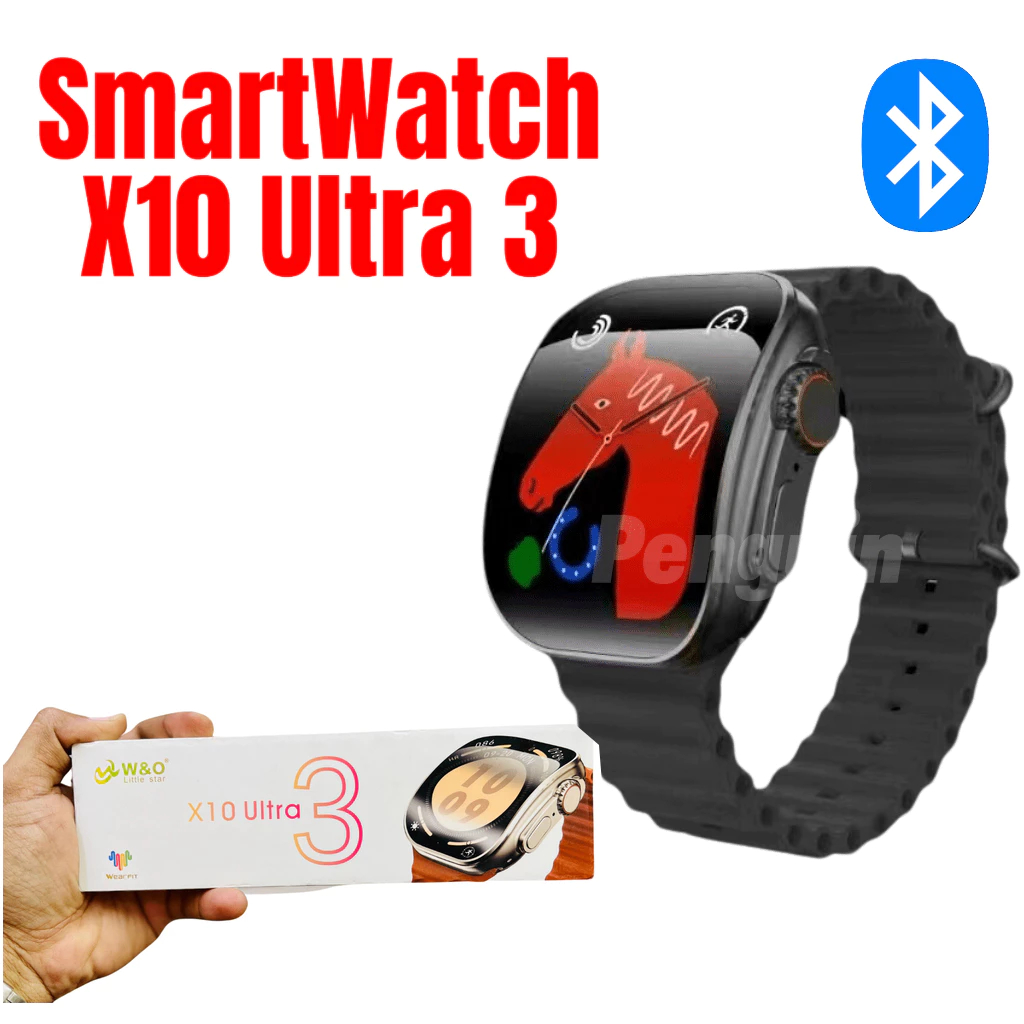 SmartWatch X10 Ultra 3 Tela Curvada Bluetooth NFC Troca Pulseira APP de saude