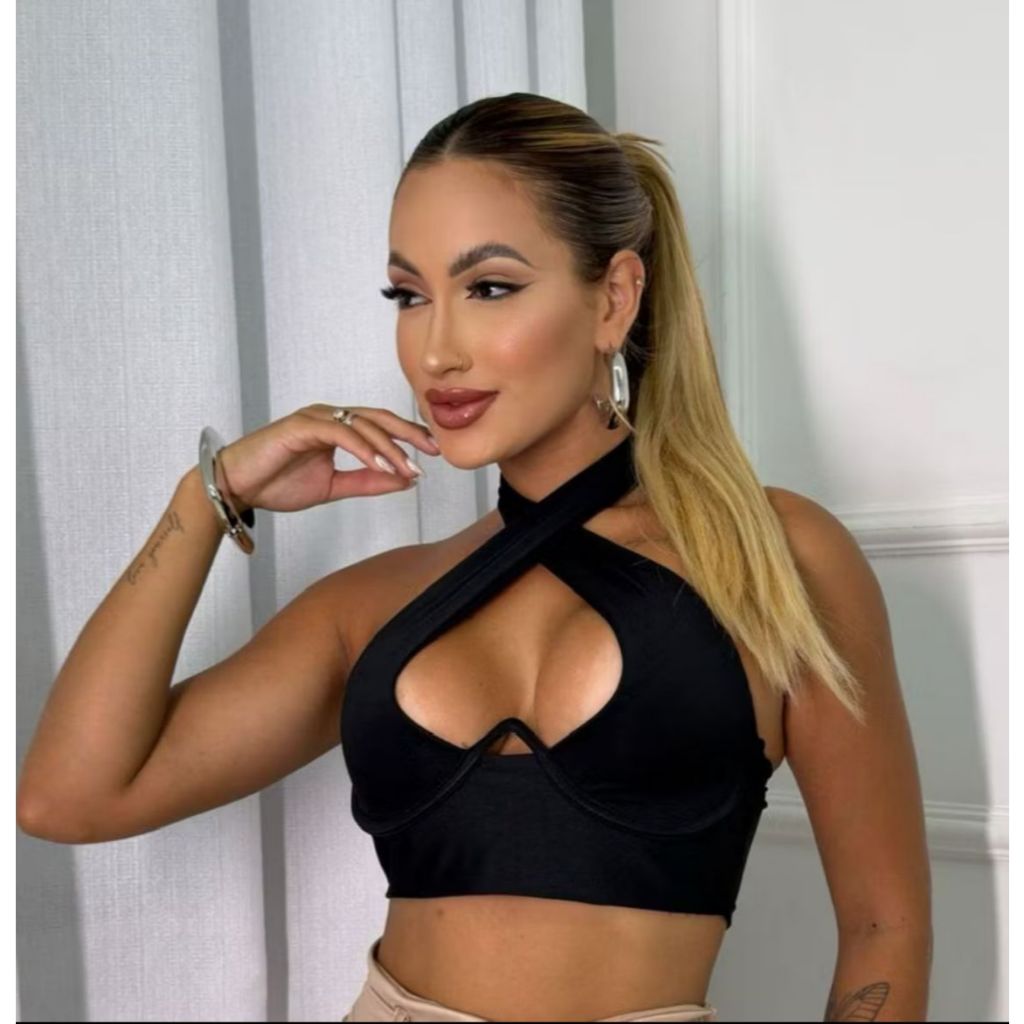 Top Lia Amarração Aro V Moda Verão Multi Amarrações Lançamento Decotado Feminino em Oferta na Shopee