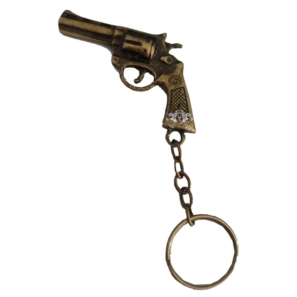 Chaveiro Revólver 38 Ouro Velho - Estilo Retrô Exclusividade e Atitude no Seu bolso