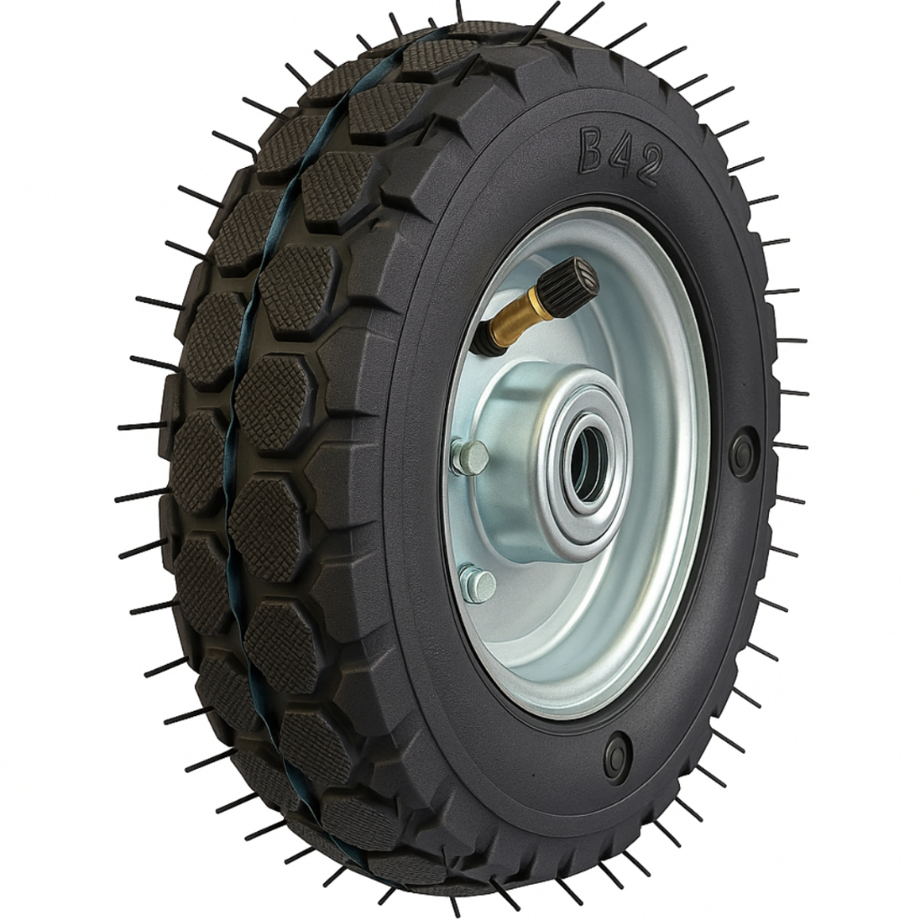 Roda Rodinha Pneumática Para Carrinho 6x2 150kg Eixo 5/8 Rolamento Esfera