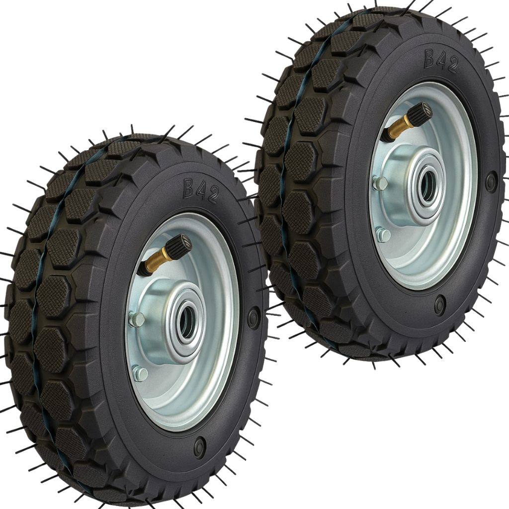 Kit 2 Rodas Rodinha Pneumática Para Carrinho 6x2 300kg Eixo 5/8 Rolamento Esfera