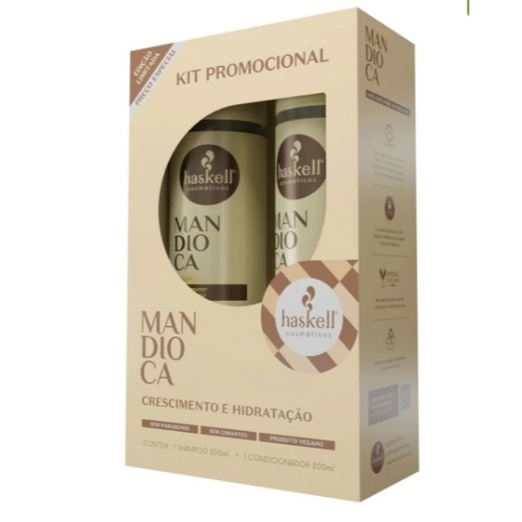 Kit Promopack Mandioca 300ml: Shampoo+Condicionador Haskell em Oferta na Shopee