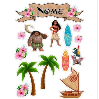 Topo de Bolo MOANA Personalizado em Oferta na Shopee