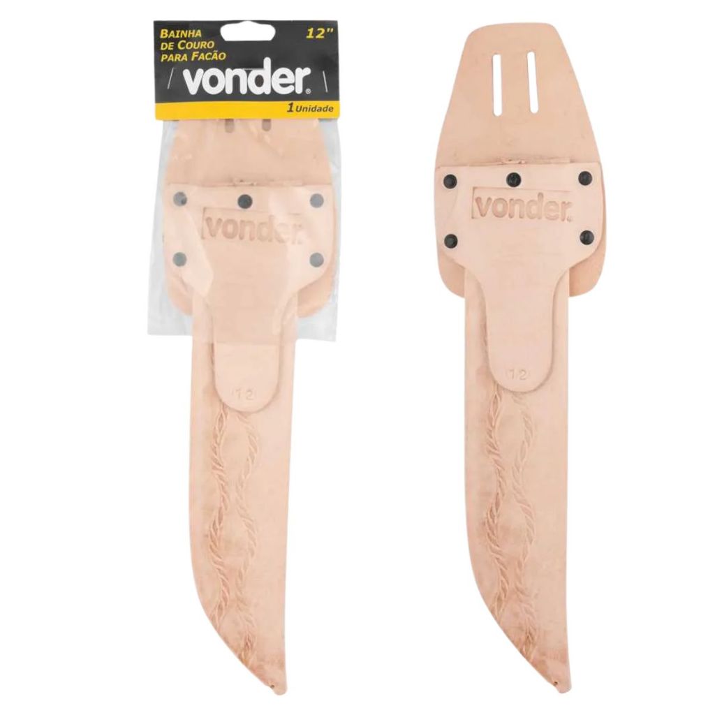 Bainha De Couro Para Lâmina 12 Polegadas Fixa Para Facão Em Sola Natural Vonder Excelente Original..