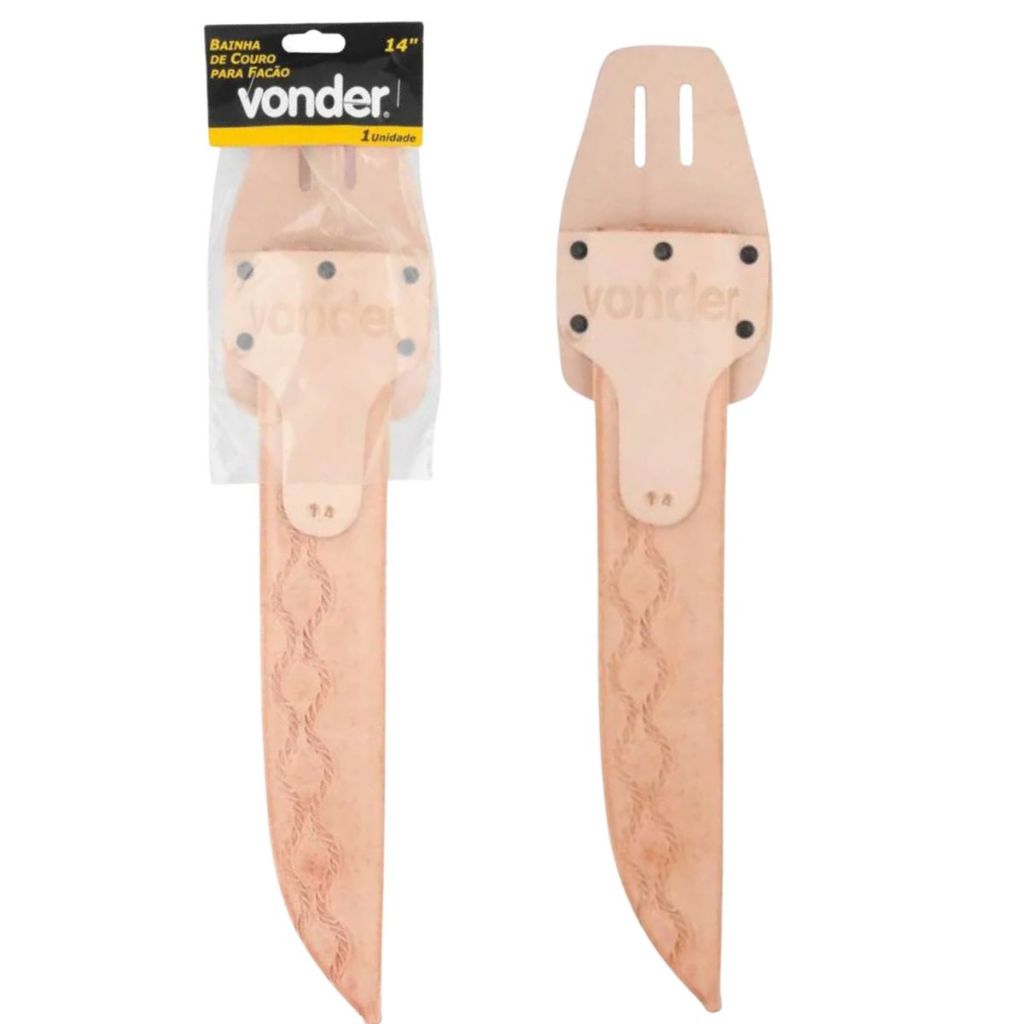 Bainha De Couro Para Lâmina 14 Polegadas Fixa Para Facão Em Sola Natural Vonder Excelente Original..