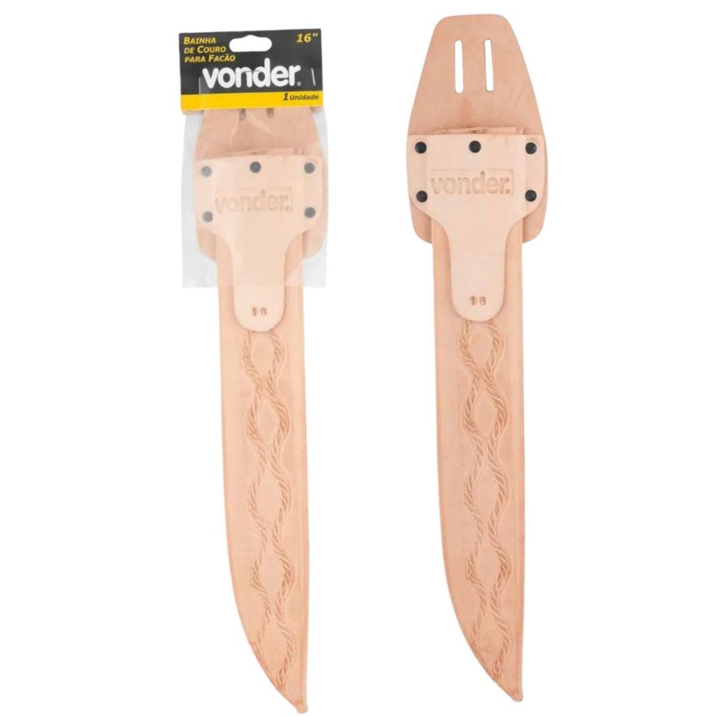 Bainha De Couro Para Lâmina 16 Polegadas Fixa Para Facão Em Sola Natural Vonder Excelente Original..