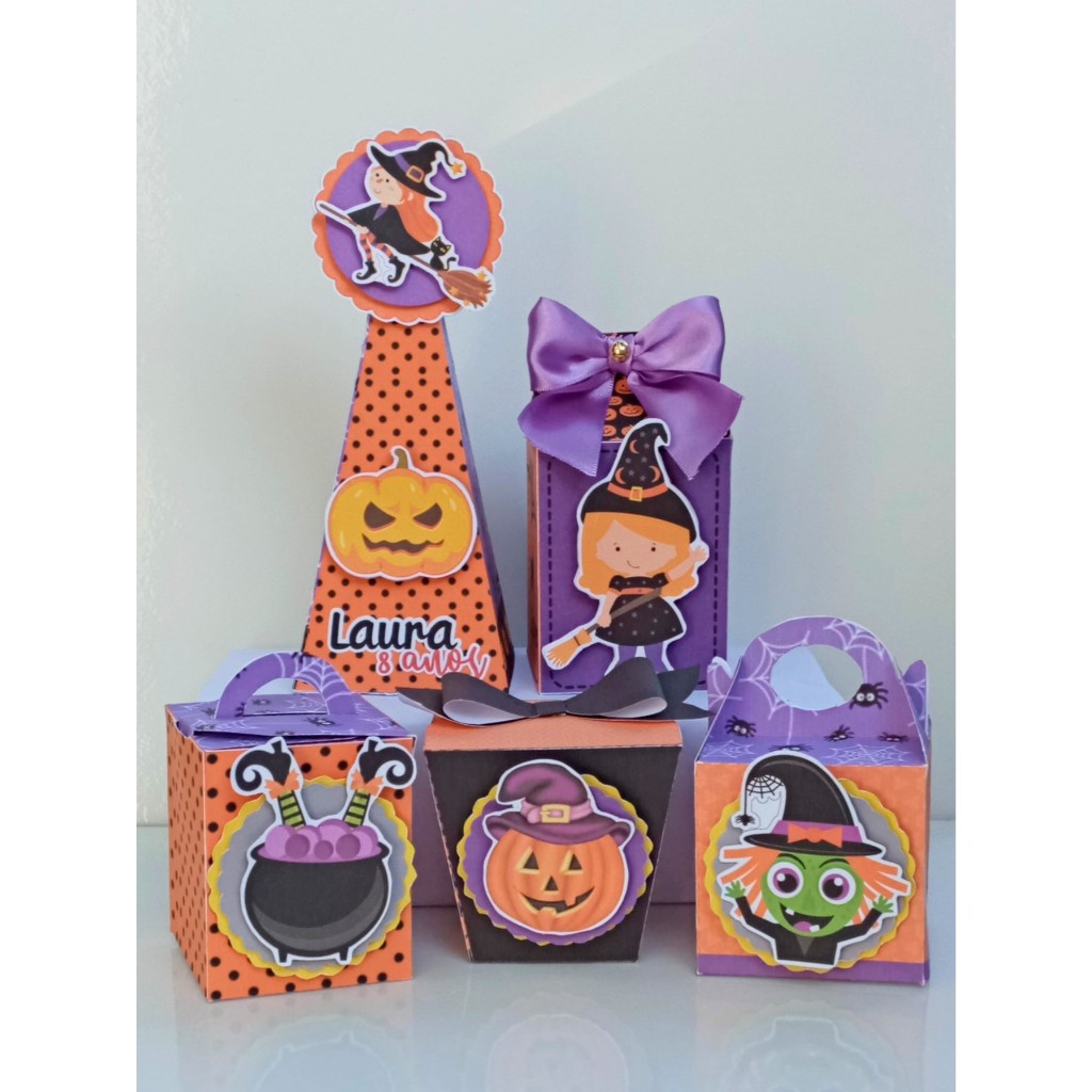 Kit festa-25 Lembrancinhas Personalizadas Halloween-Caixinha Personalizadas-Papelaria Personalizada