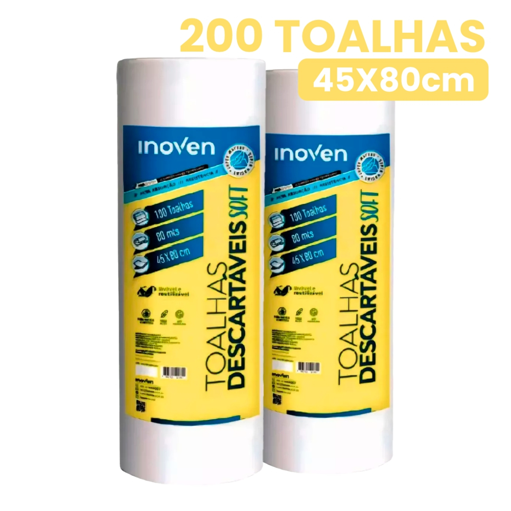 Toalha Descartável Pet Soft 200 Folhas 45x80cm Inoven Banho e Tosa Original em Oferta na Shopee