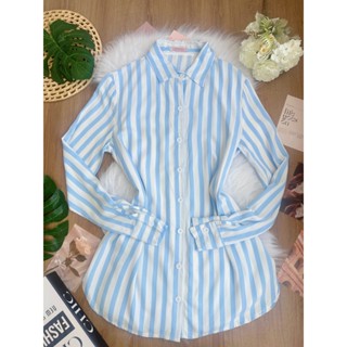Camisa Casual Feminina com Estampa Listrada de Manga Longa ,Outono e Inverno SP019 em Oferta na Shopee