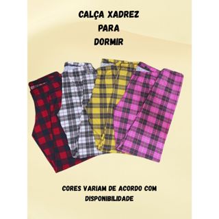Kit 2 Calças XADREZ  FINAS DE POLIESTER em Oferta na Shopee