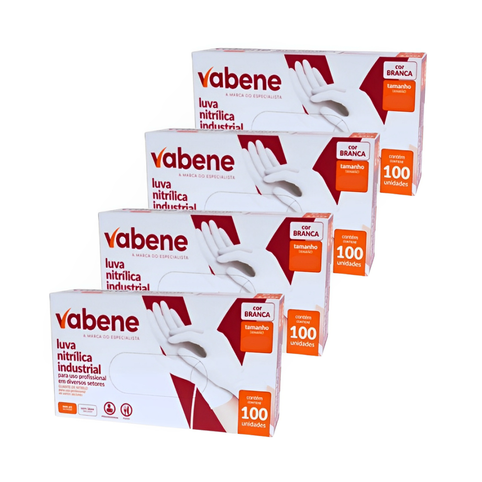 Luva Nitrilica Branca Descartável Sem Pó 400 Unidades em Oferta na Shopee