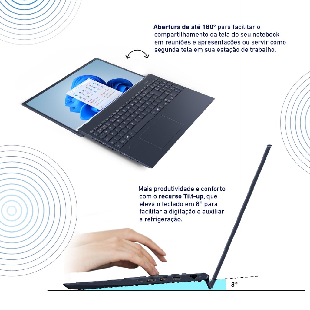 Notebook VAIO FE 16 AMD® Ryzen 5-5625U Windows 11 Home 12GB 512GB SSD 16" IPS - Cinza Grafite · foto 2