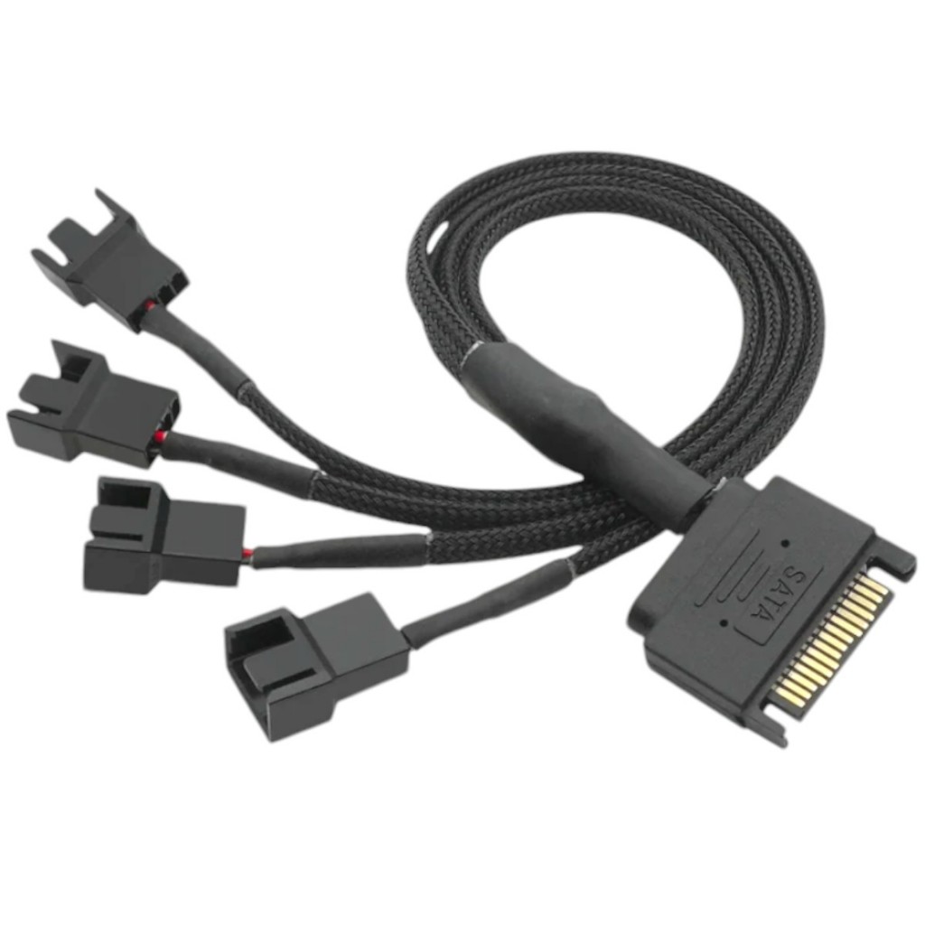 Cabo Adaptador Multi Fan Sata Molex Para 4 Coolers ventiladores Para placa Mâe 3 E 4 Pinos