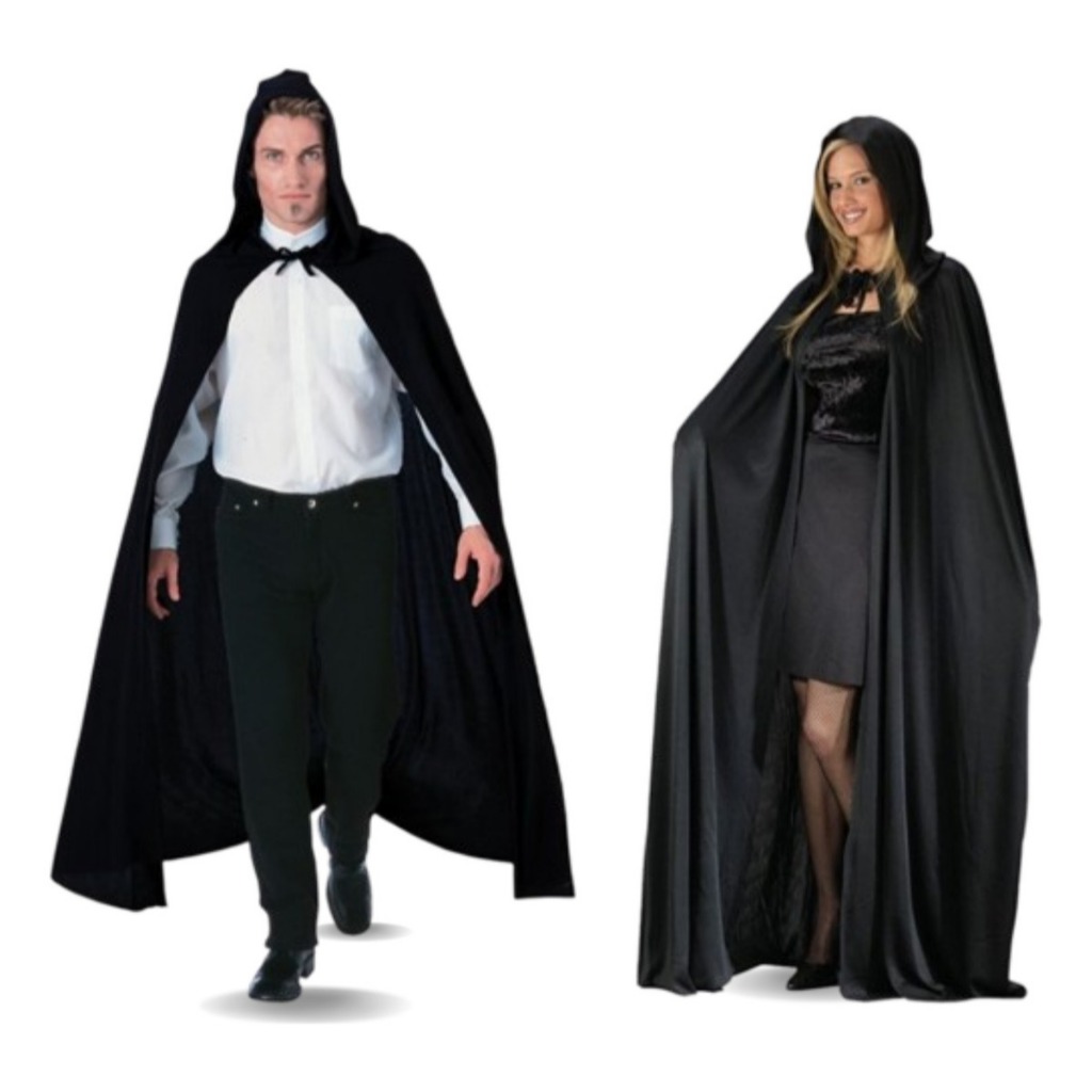 Capa De Bruxa Vampiro Drácula Halloween Carnaval C/capuz Adulto Luxo