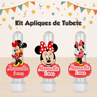 KIT 50 APLIQUE MINNIE VERMELHA, LEMBRANCINHA, FESTA, TUBETE, MIMOS, ANIVERSÁRIO, MINIE.TODOS OS TEMAS em Oferta na Shopee