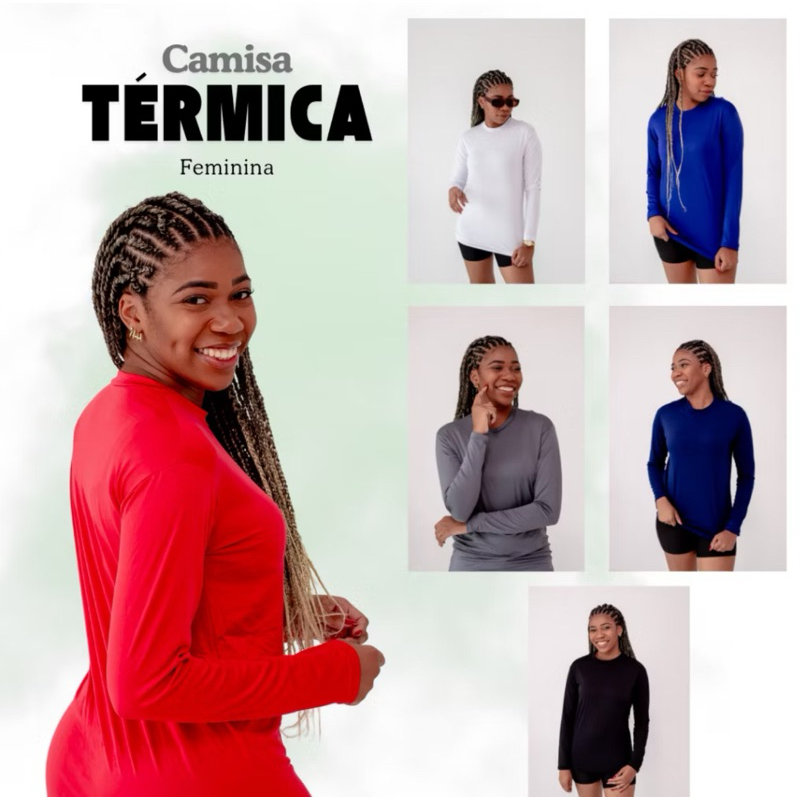 Kit 2 camisa segunda pele blusa manga longa com proteção solar uv 50+