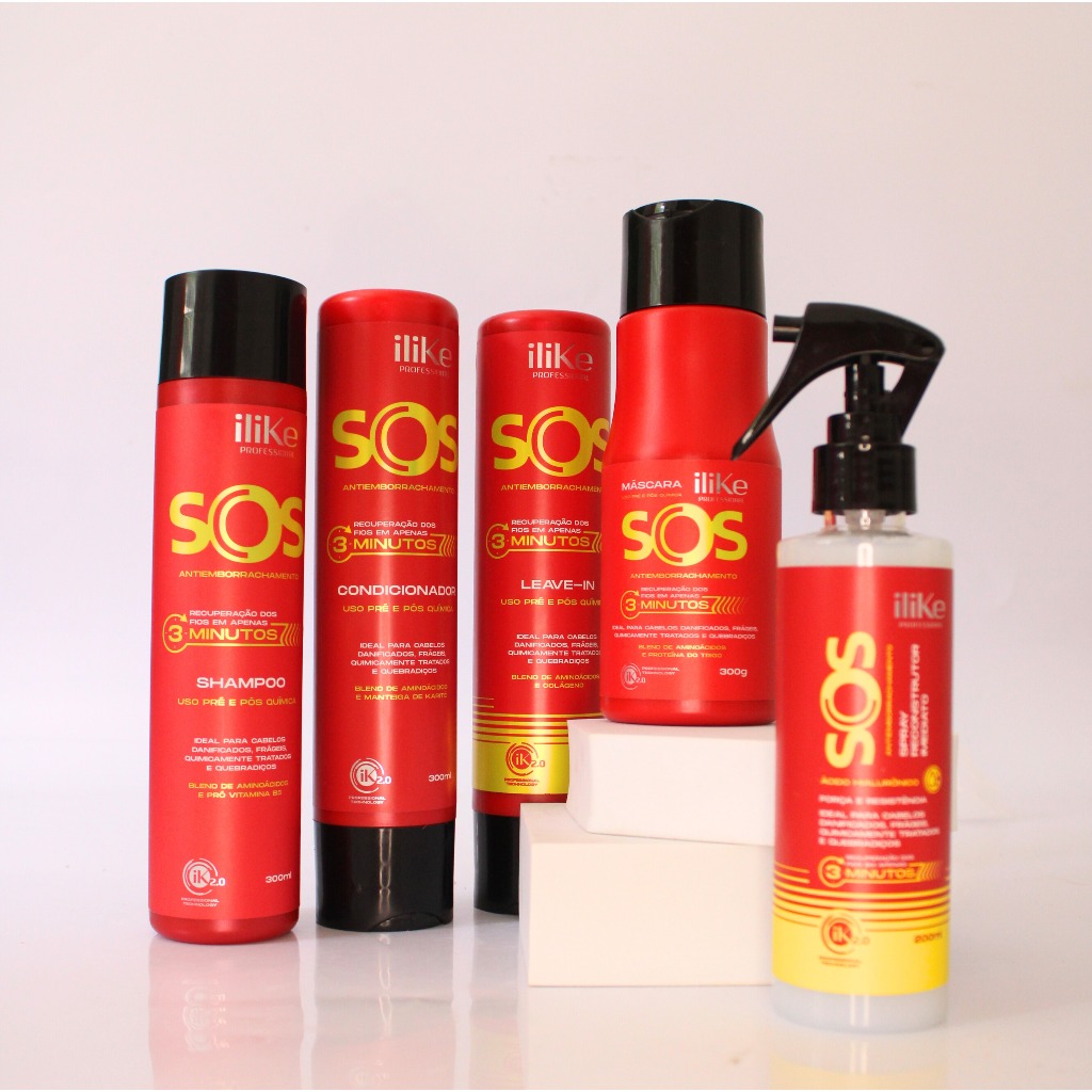 ILIKE SOS ANTIEMBORRACHAMENTO KIT RECONSTRUTOR COMPLETO - 5 PRODUTOS