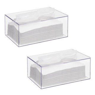 Kit 2 Caixa Porta Papel Toalha Lenço Mão Acrílico Mesa Pia em Oferta na Shopee