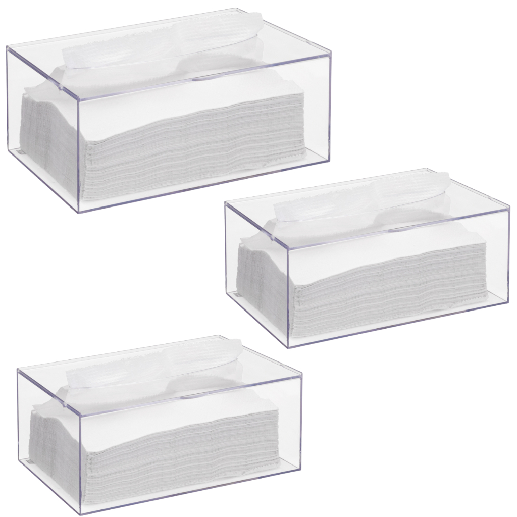 Kit 3 Caixas Porta Papel Toalha Lenço Porta Luva Porta Toucas Porta Mascara Porta Papel Interfolhado