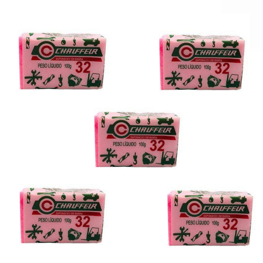 Kit 5 Sabão Mecânico Saponáceo Em Barra 100g Chauffeur em Oferta na Shopee