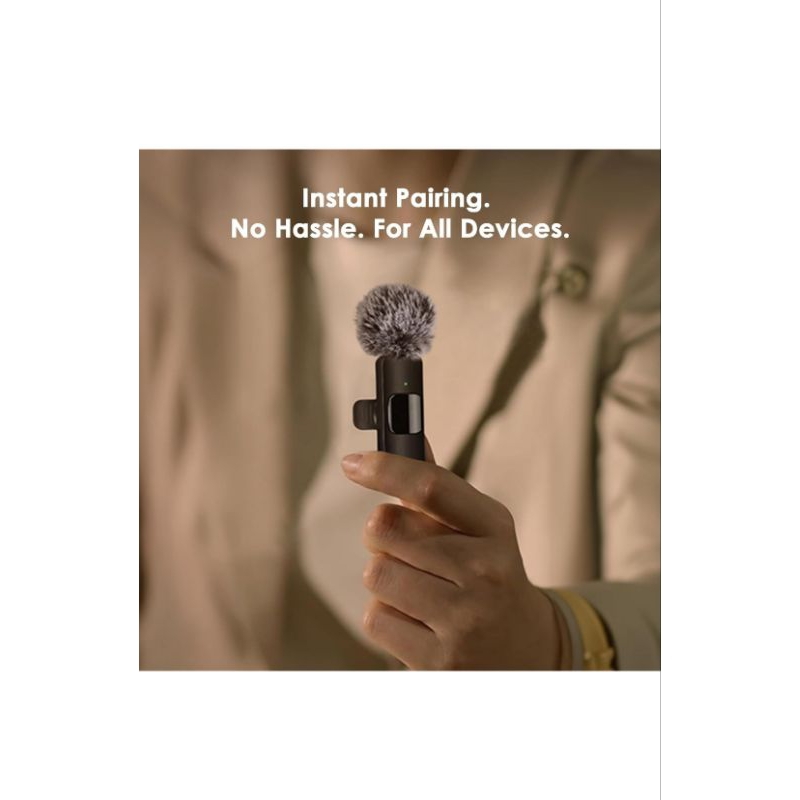 Microfone Lapela Sem Fio [iPhone/Type-C] - Áudio Profissional para Vídeos e Lives