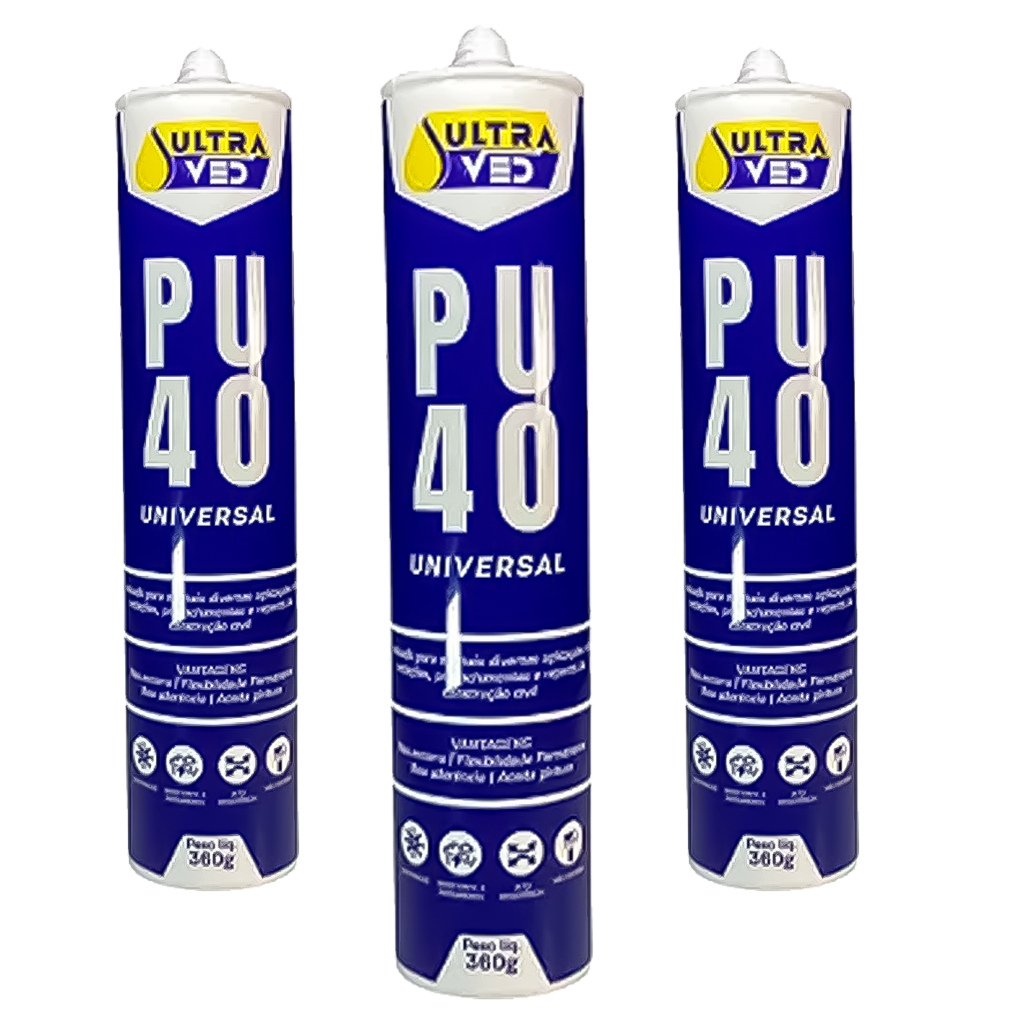 Adesivo De Silicone PU 40 Cartucho 360g Branco Cinza Preto Para Calhas Parede Selante De Poliuretano - Home & Living
