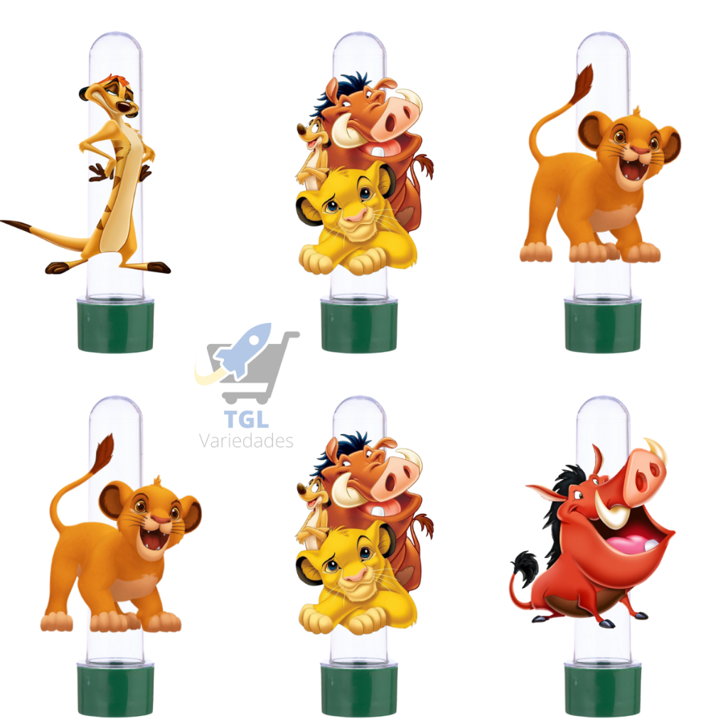 10 Tubetes Rei Leão Lembrancinha Com Aplique 3D em Oferta na Shopee