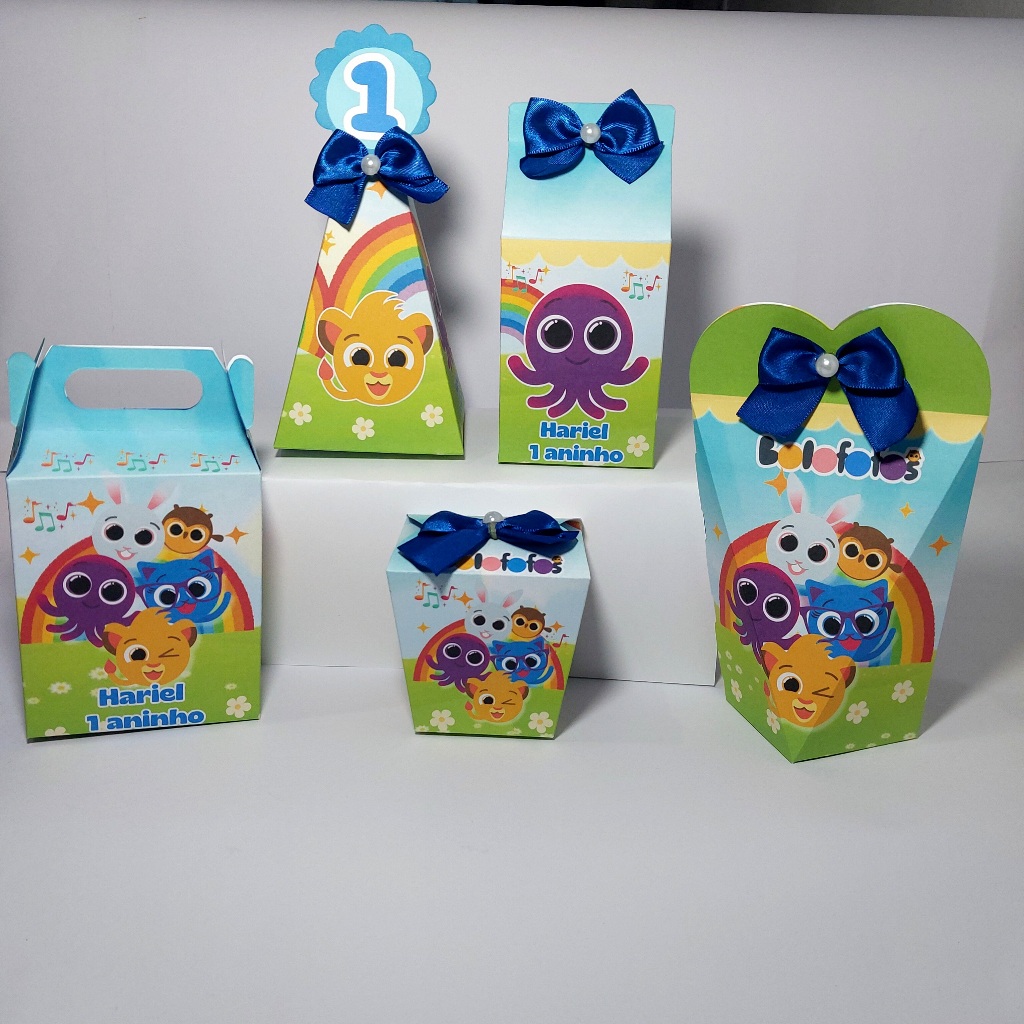 Kit 50 Lembrancinhas BOLOFOFOS Personalizadas Caixinhas de aniversário festa infantil