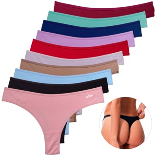 Kit 10 Calcinhas Fio Dental Femininas – Algodão Macio, Não Marca e Super Confortável 💕 em Oferta na Shopee