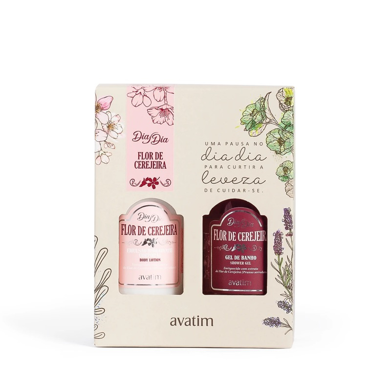 Kit Dia Dia Flor de Cerejeira: Hidratante e Gel de Banho Avatim