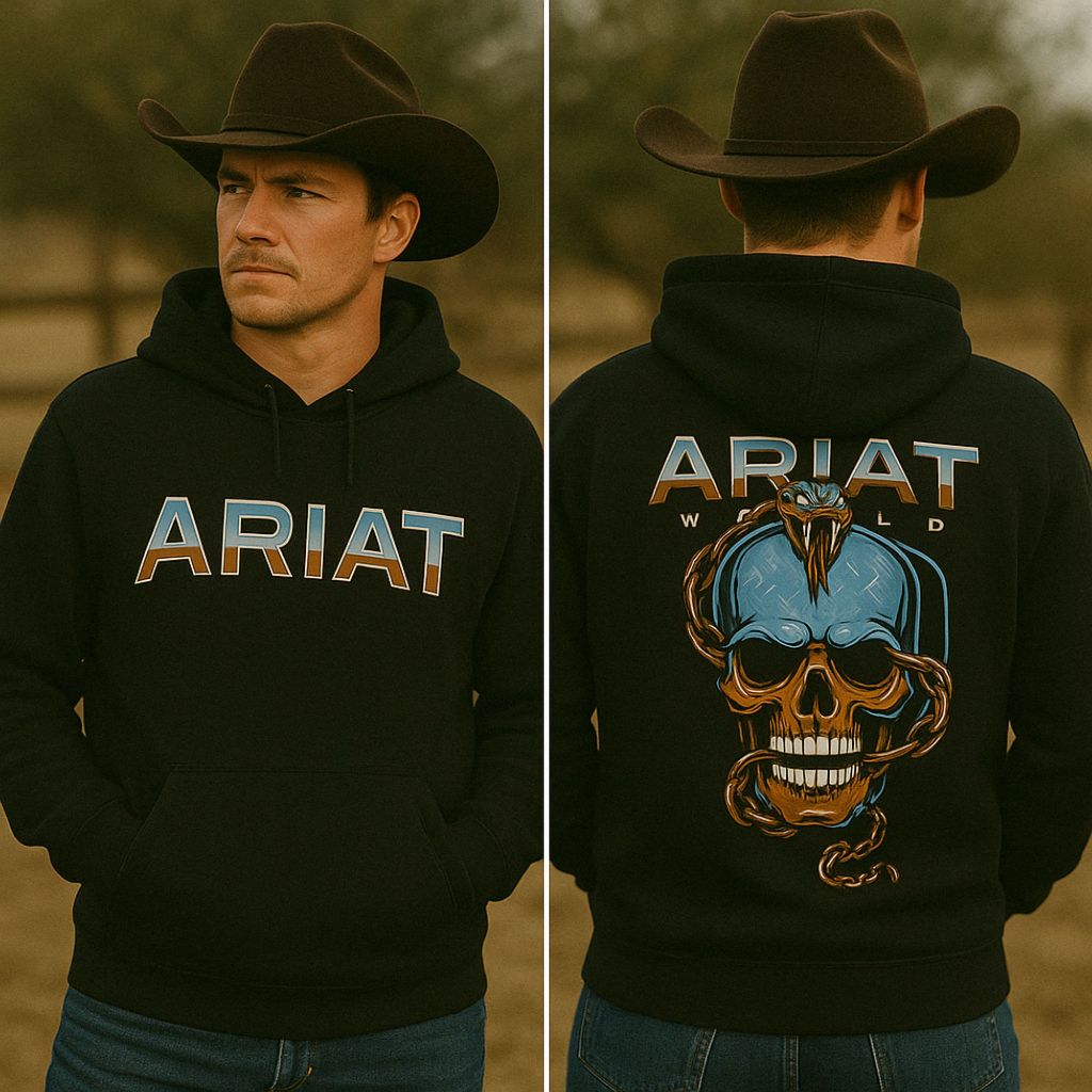 Blusa Masculina Moletom Inverno Bolso Canguru ARIAT Country Lançamento Unissex Masculino e Feminino