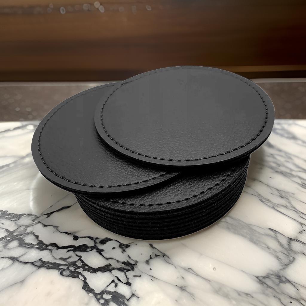 porta copo de corino kit 6 unidade descanço de copo para chopp dupla face mesa posta