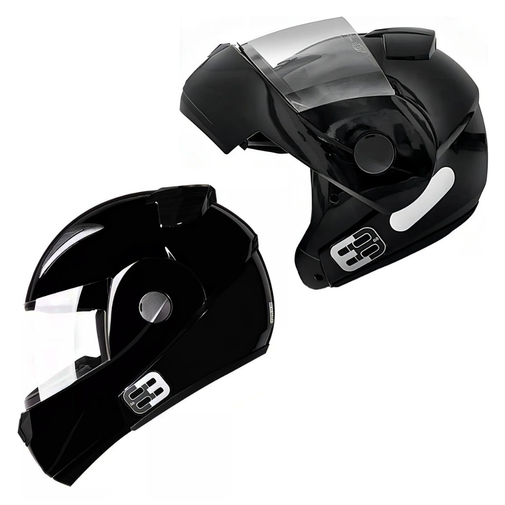 CAPACETE ROBOCOP EBF E8 SOLID PRETO BRILHANTE