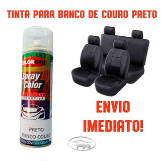 Tinta Spray Preto Banco de Couro em Oferta na Shopee
