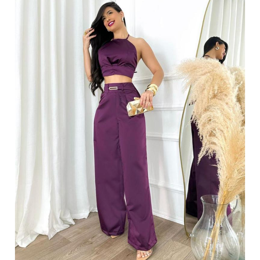 Conjunto Alfaiataria Feminino C/ Cinto | Roupas Femininas
