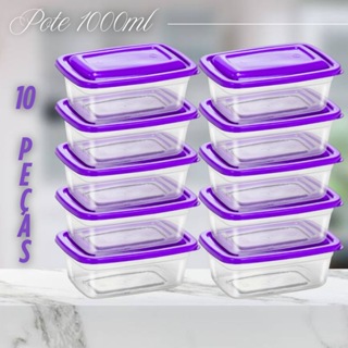 kit - Potes Vasilhas 10 peças > Marmitas fitness > 1000 ML < Organizadores de Alimentos em Oferta na Shopee