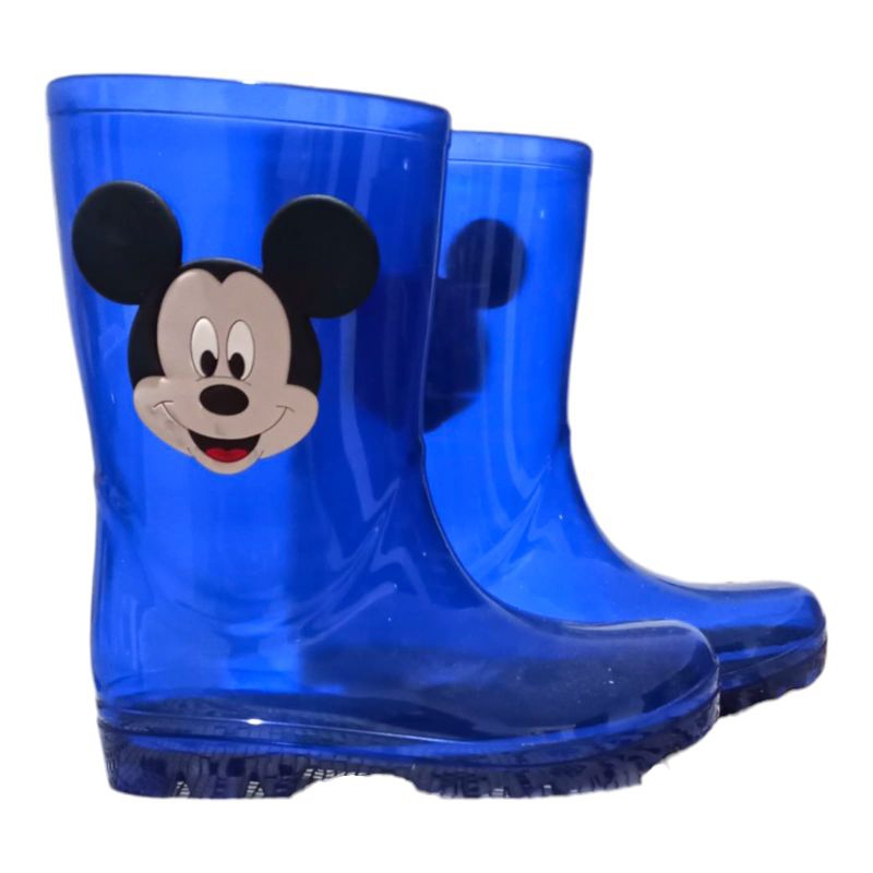 Galocha Cano Alto Menino Mickey Infantil Confortável Antiderrapante Juvenil Estiloso Delicado Impermeável