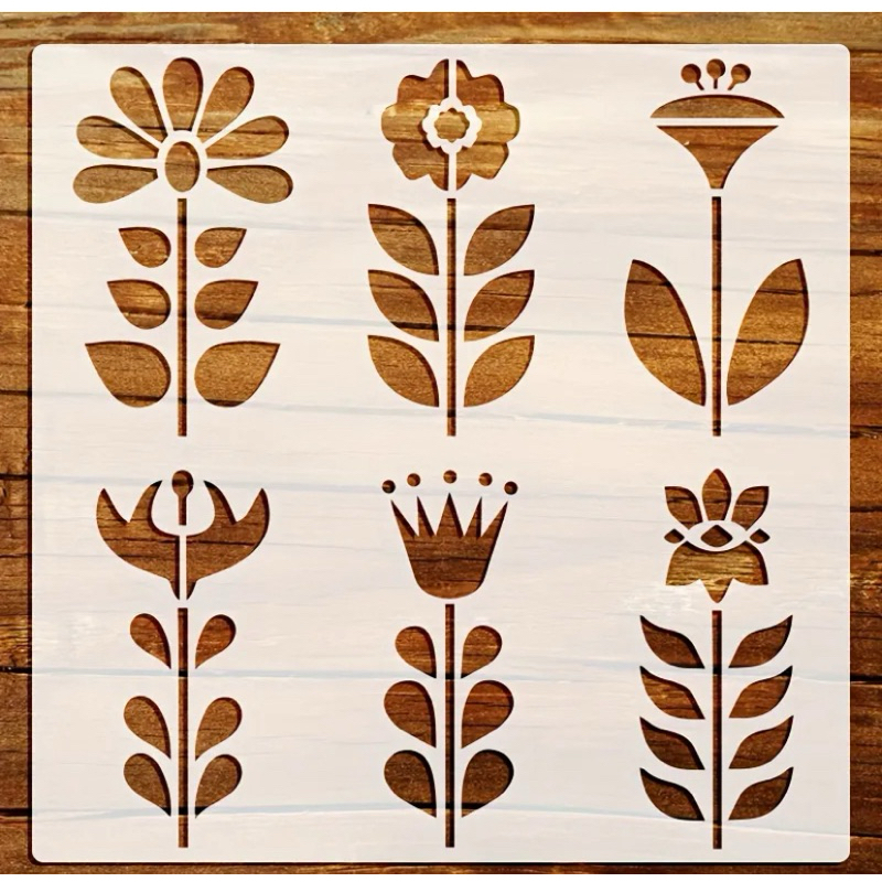 Stencil Modelo de Flor  C/6 Flores em Oferta na Shopee
