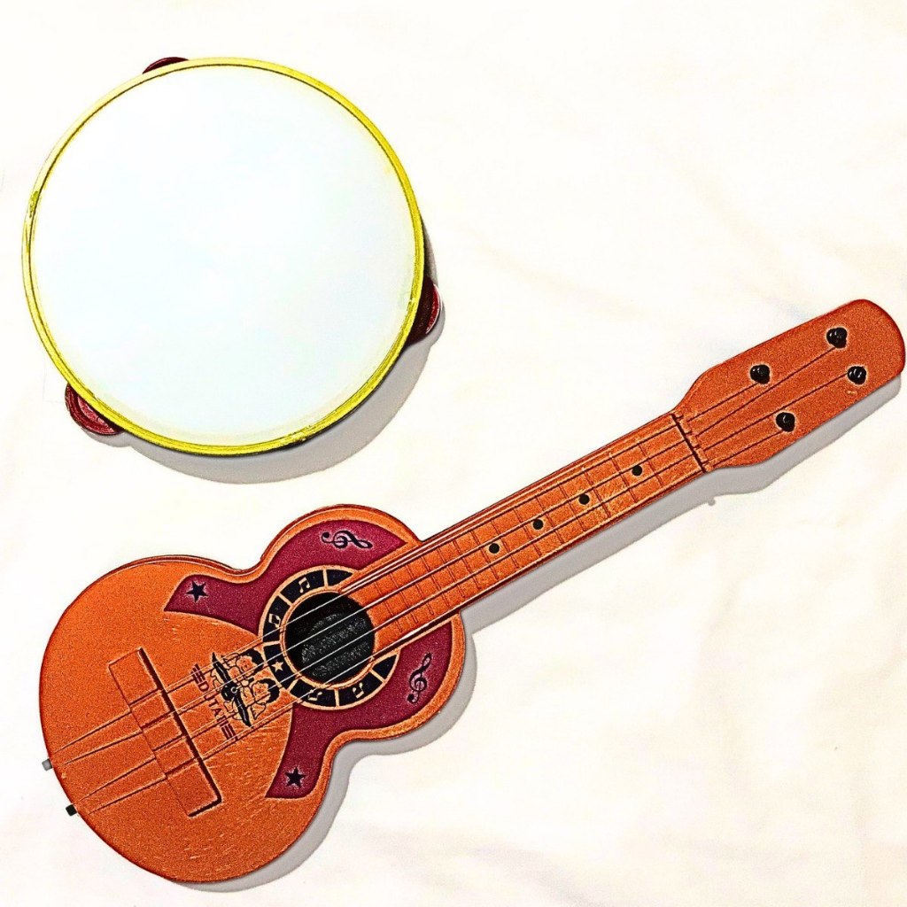 Kit Viola e Pandeiro Infantil Violão Brinquedo Educativo Pandeirinho Musical
