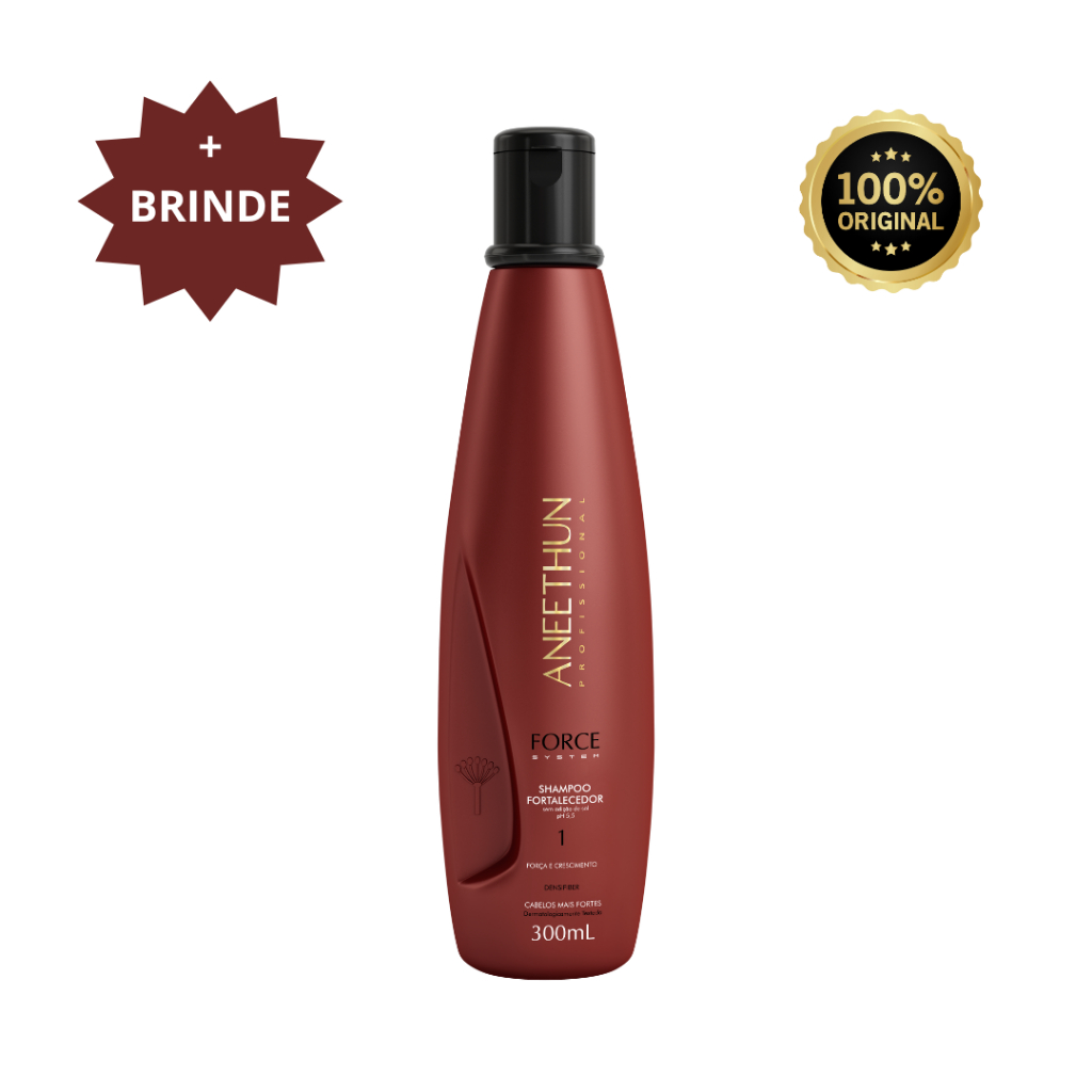 Shampoo Fortalecedor Force System Aneethun 300ml Original Crescimento E Antiqueda