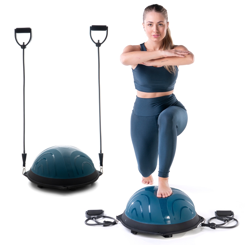 Meia Bola Pilates Ginástica Fortalecimento Muscular bosu ball EssenceFit Step Bola Inflável