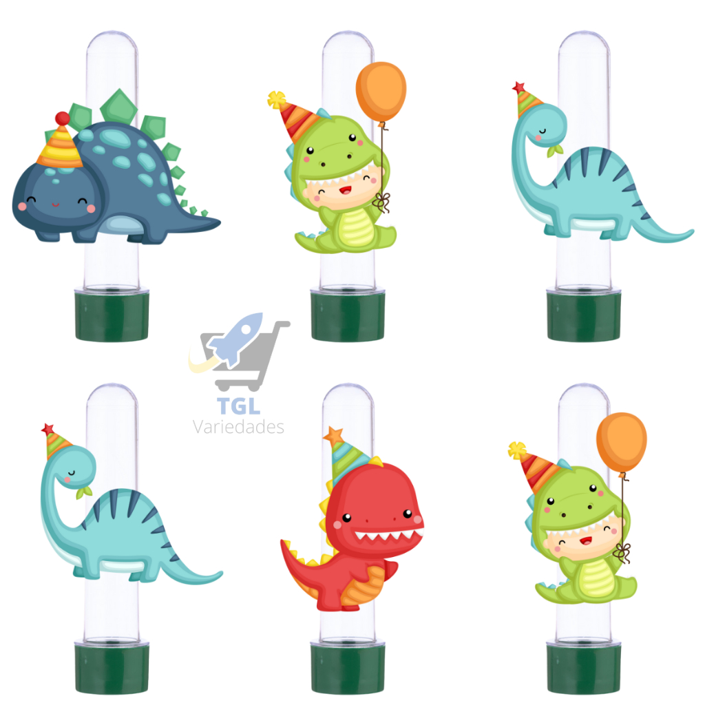10 Tubetes Dinossauro Baby Lembrancinha Com Aplique 3D em Oferta na Shopee