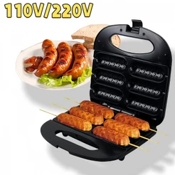 110V/220V Crepeira Elétrica Antiaderente Máquina de Pratic Hot Dog Queijo Coalho Espetinho