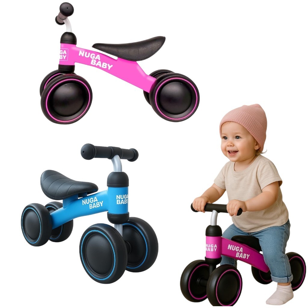 Bicicleta De Equilíbrio 4 Rodas Infantil Nuga Sem Pedal Coordenação Motora Andador de Equilibrio