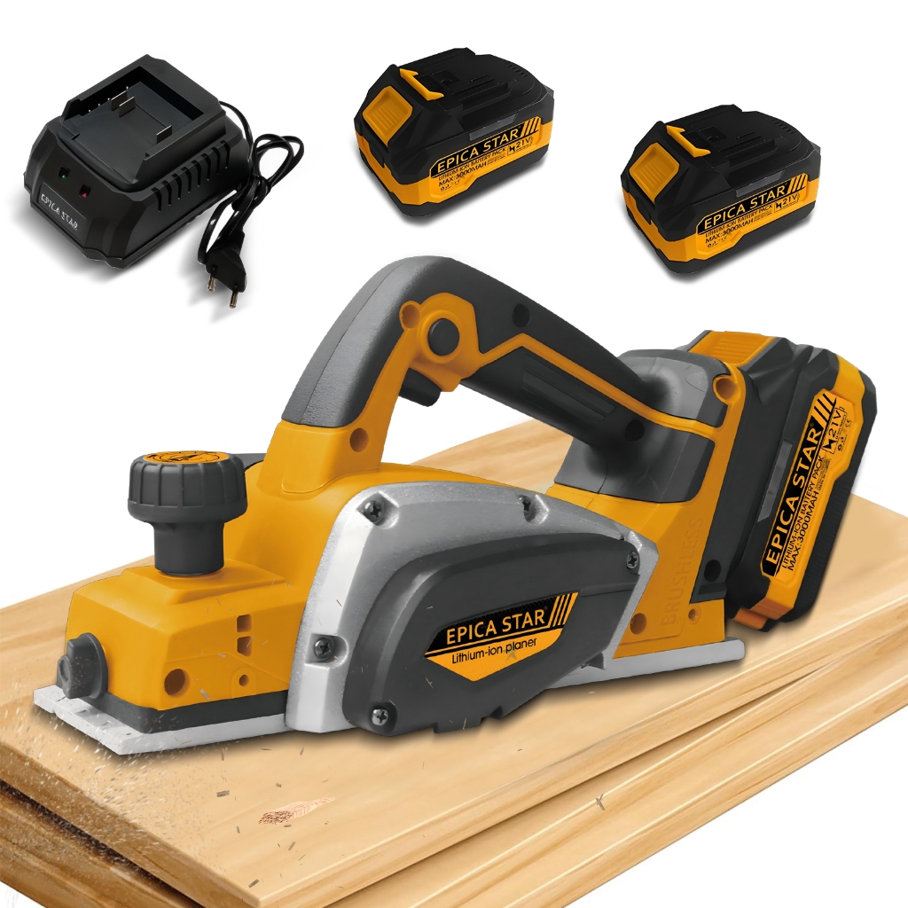 EPICA STAR 21V Plaina Elétrica Industrial Profissional Sem escovas Eletrico 02 Baterias 15000rpm