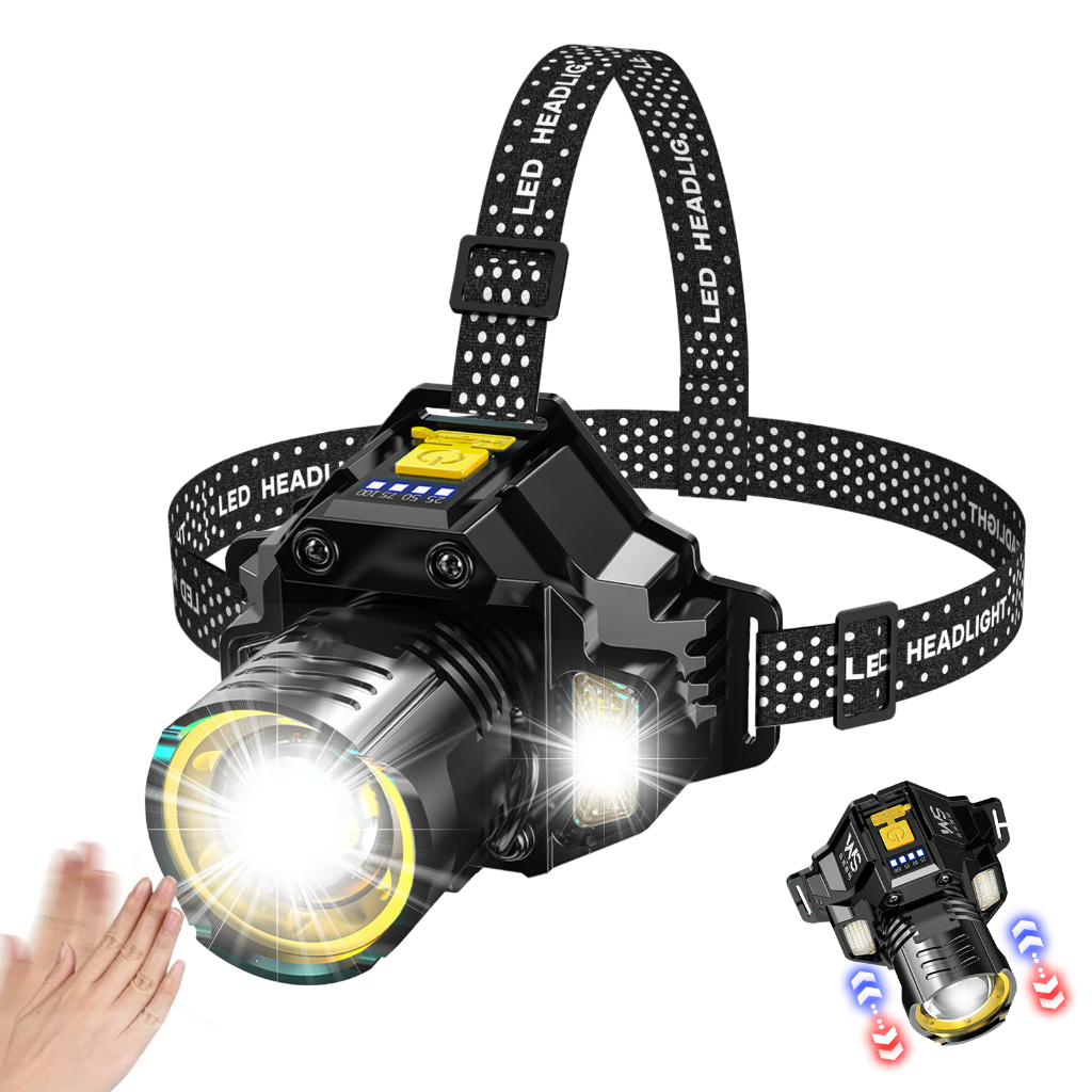 Lanterna De Cabeça Recarregavel Com Zoom 2600ma Com Indutiva para Acampamentos/Esportes/Lanterna/ envio rápido em Oferta na Shopee