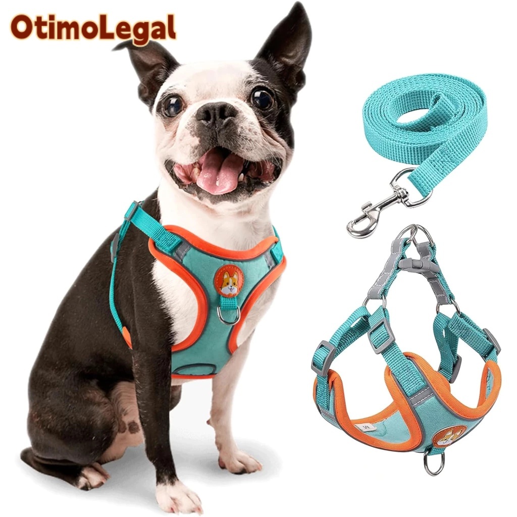 Coleira Peitoral Cachorro E Gato, Conjunto De Guia + Coleira Tipo Colete Para Pet Pequenos E Médios